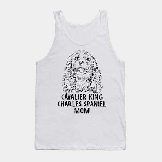 Cavalier King Charles Spaniel Mom Hand Drawn Tank Top by snnt